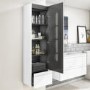 GRADE A1 - 400mm Wall Hung 2 Door Storage Unit White - Boston