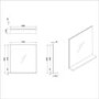 Rectangular White Oak Mirror With Shelf 600 x 650mm - Boston