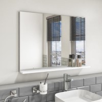 Rectangular White Oak Mirror With Shelf 650 x 900mm - Boston Rectangular White Oak Mirror With Shelf 650 x 900mm - Boston