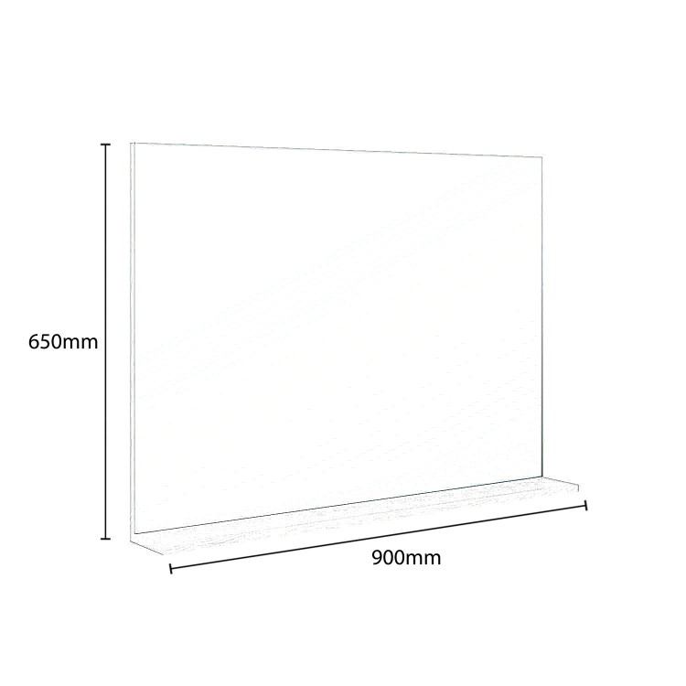 GRADE A1 - 900mm White Mirror With Shelf - Boston