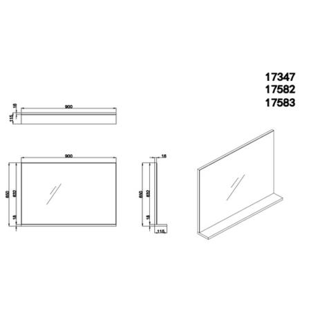 GRADE A1 - 900mm White Mirror With Shelf - Boston