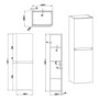 400mm Grey Wall Mounted Tall Bathroom Cabinet - Portland