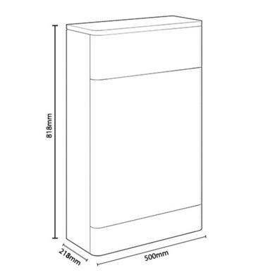 500mm Dark Grey Gloss WC Toilet Unit - Portland