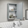 Light Grey Mirrored Wall Bathroom Cabinet 400 x 650mm - Portland