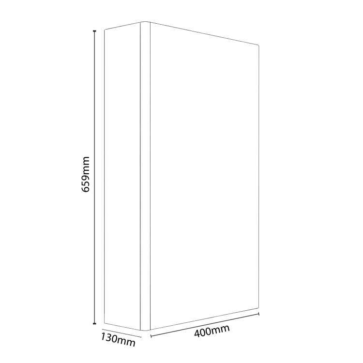 Light Grey Mirrored Wall Bathroom Cabinet 400 x 650mm - Portland