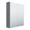 600mm Wall Hung Mirrored 2 Door Cabinet Gloss Light Grey - Portland