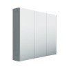 GRADE A1 - 800mm Wall Hung Mirrored 3 Door Cabinet Gloss Light Grey - Portland