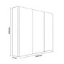 800mm Dark Grey Gloss Wall Hung Mirrored 3 Door Bathroom Cabinet - Portland
