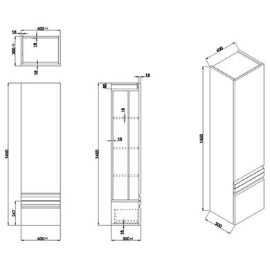 GRADE A1 - 400mm Wall Hung 2 Door Storage Unit Light Oak - Boston