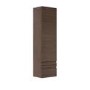 GRADE A2 - Dark Wood Effect Wall Mounted Tall Bathroom Cabinet 400mm - Boston