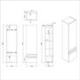 GRADE A2 - Dark Wood Effect Wall Mounted Tall Bathroom Cabinet 400mm - Boston