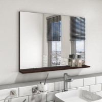 Rectangular Dark Oak Mirror With Shelf 650 x 900mm - Boston Rectangular Dark Oak Mirror With Shelf 650 x 900mm - Boston