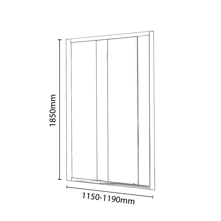 Premier Ella 1200mm Sliding Shower Door - 5mm Thick Glass