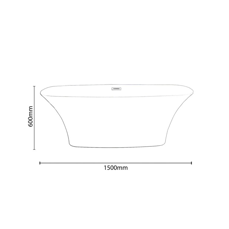 Tapered Freestanding Bath - L1500 x W720mm - Toronto