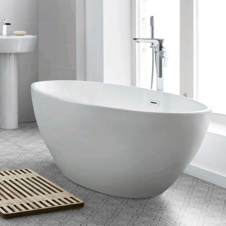 GRADE A2 - Alvor 1500 x 720 Matt Finish Oval Freestanding Bath