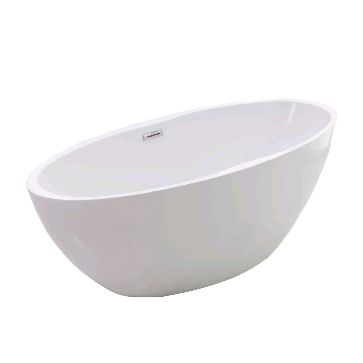 1500mm Oval Freestanding Bath Tub Double Ended White Acrylic Matt