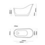 GRADE A2 - Newport Freestanding Bath Single Ended Slipper - 1530 x 715mm