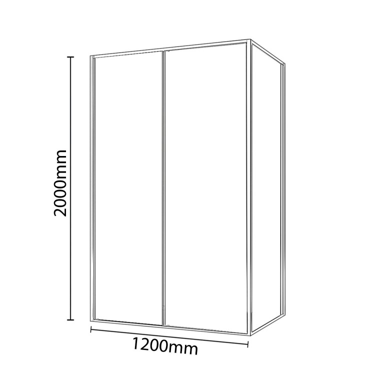 1200mm Sliding Shower Door - 6mm Glass - Pavo Range