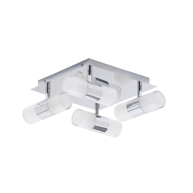 Oslo Crackle 8 light Plate LED Chrome Light