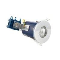 Fixed Fire Rated IP65 Chrome Downlight Warm White / Cool White Bulbs-No Bulb-Single
