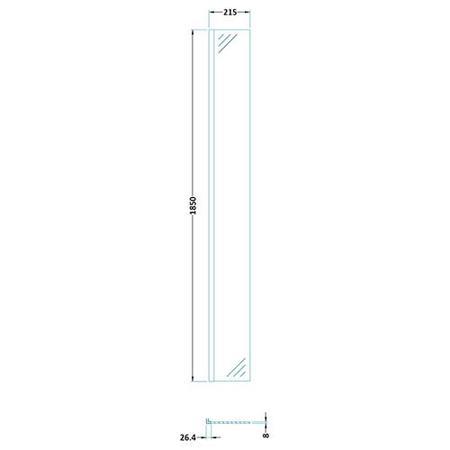 GRADE A1 - Premier Wetroom 8mm Return Screen 215 x 1850mm