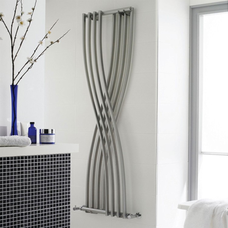 Hudson Reed Xcite Designer Radiator High Gloss Silver - 1775 x 450mm