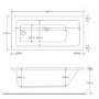 GRADE A1 - Rutland Square Single Ended Bath - 1600 x 700mm