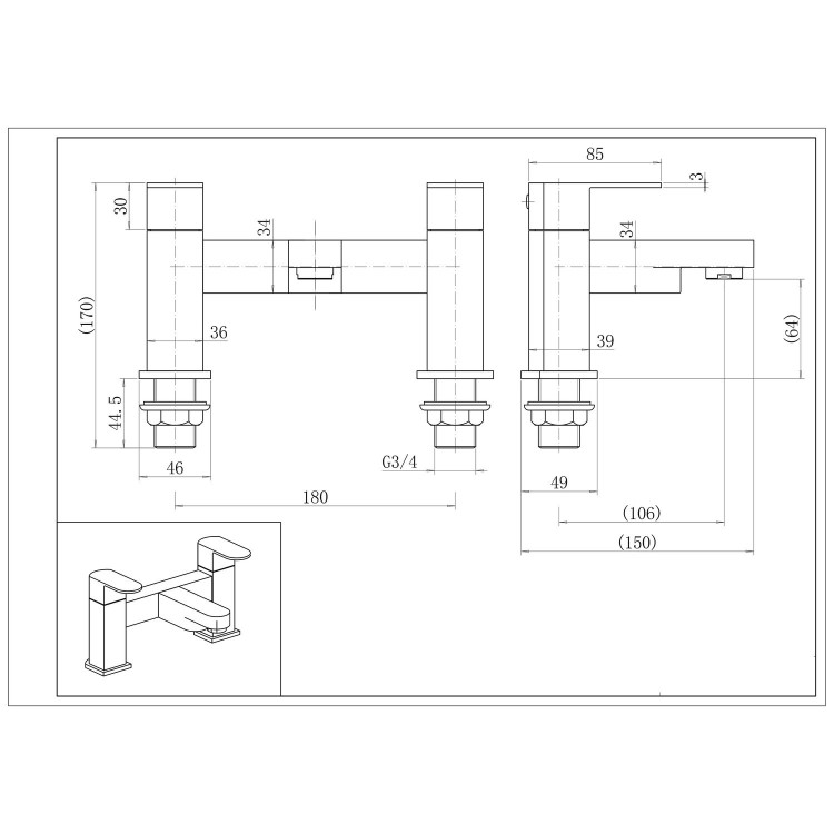 1700 x 700 Burford Double Ended Round Bath with Front Panel and Como Bath Filler