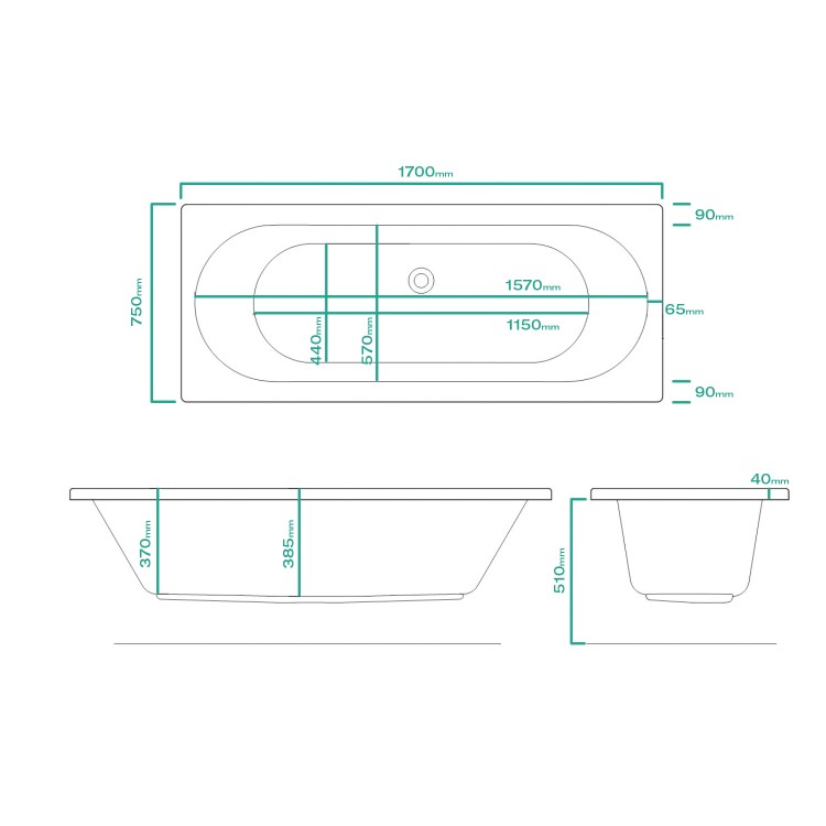 Burford Round Double Ended Bath - 1700 x 750mm