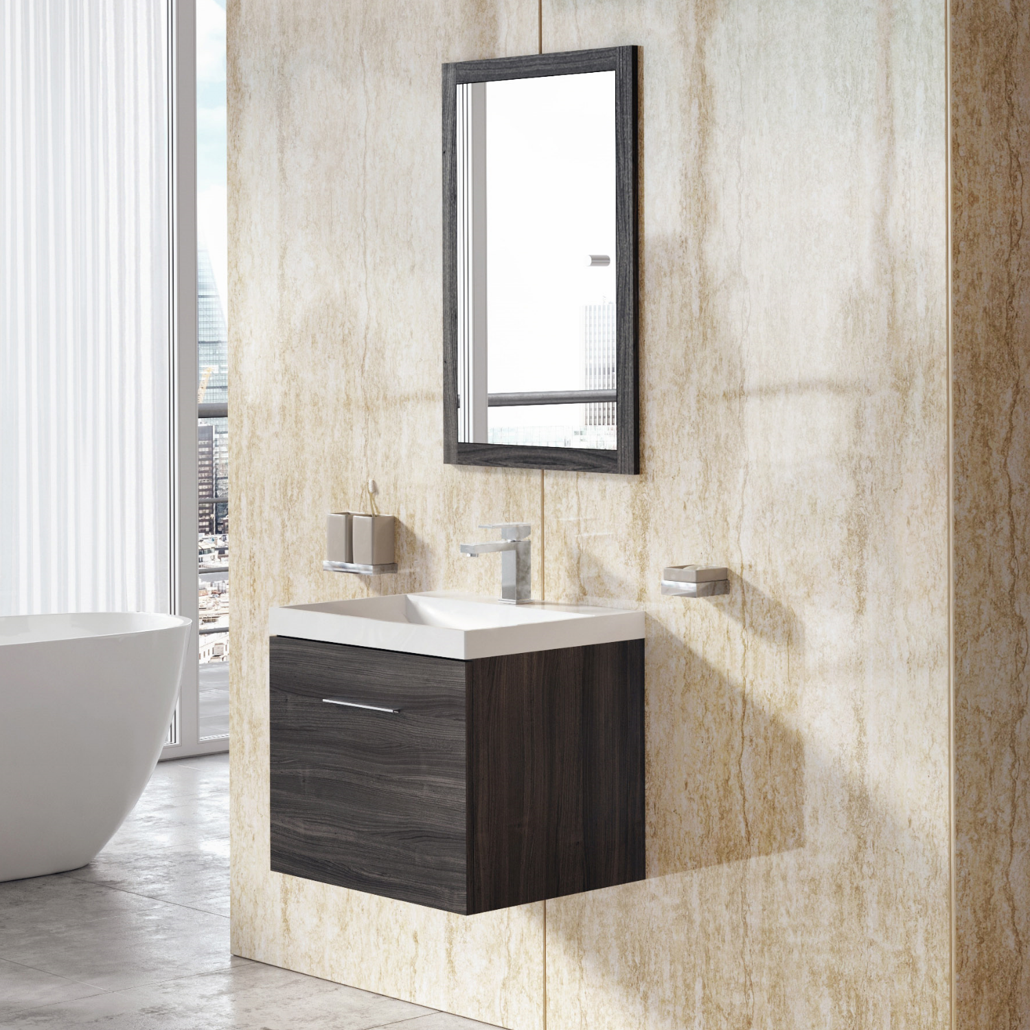 Trav Beige PVC Shower Wall Panel - 2400 x 1000mm