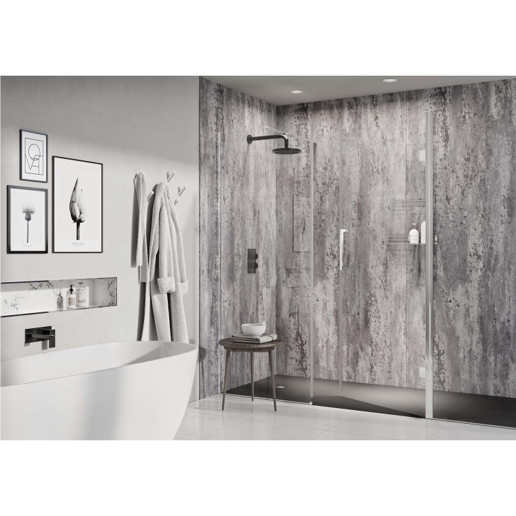 Silver Metro Metallic PVC Shower Wall Panel - 2400 x 1000mm