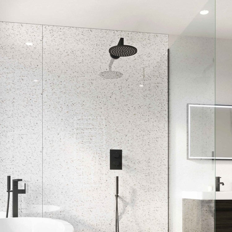 White Stone Diamond PVC Shower Wall Panel - 2400 x 1000mm