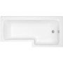 Lomax Right Hand L Shape Shower Bath - 1500 x 850mm