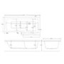 Lomax Right Hand L Shape Shower Bath - 1500 x 850mm