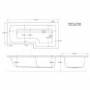 Lomax L Shape Bath with Front Panel - 1700 x 700