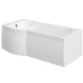 Portland Left Hand P Shape Shower Bath - 1700 x 850mm