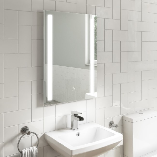 Rectangular LED Bathroom Mirror with Demister 500 x 700mm - Capella