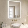 Rectangular Heated Bathroom Mirror with Lights 600 x 800mm - Ariel