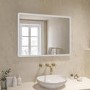 Rectangular Heated Bathroom Mirror with Lights 600 x 800mm - Ariel