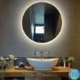 GRADE A1 - 800 x 800mm Round Backlit Mirror - Luna