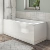 1500 Single Ended Square Bath with White Gloss Bath Front &amp; End Panel