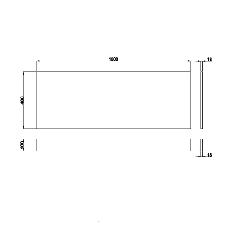 1500mm Wooden White Gloss Bath Front Panel - Ashford
