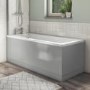 1500 Single Ended Square Bath with Grey Gloss Bath Front & End Panel