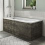 GRADE A1 - 1500mm Grey Wood Grain Bath Front Panel - Ashford