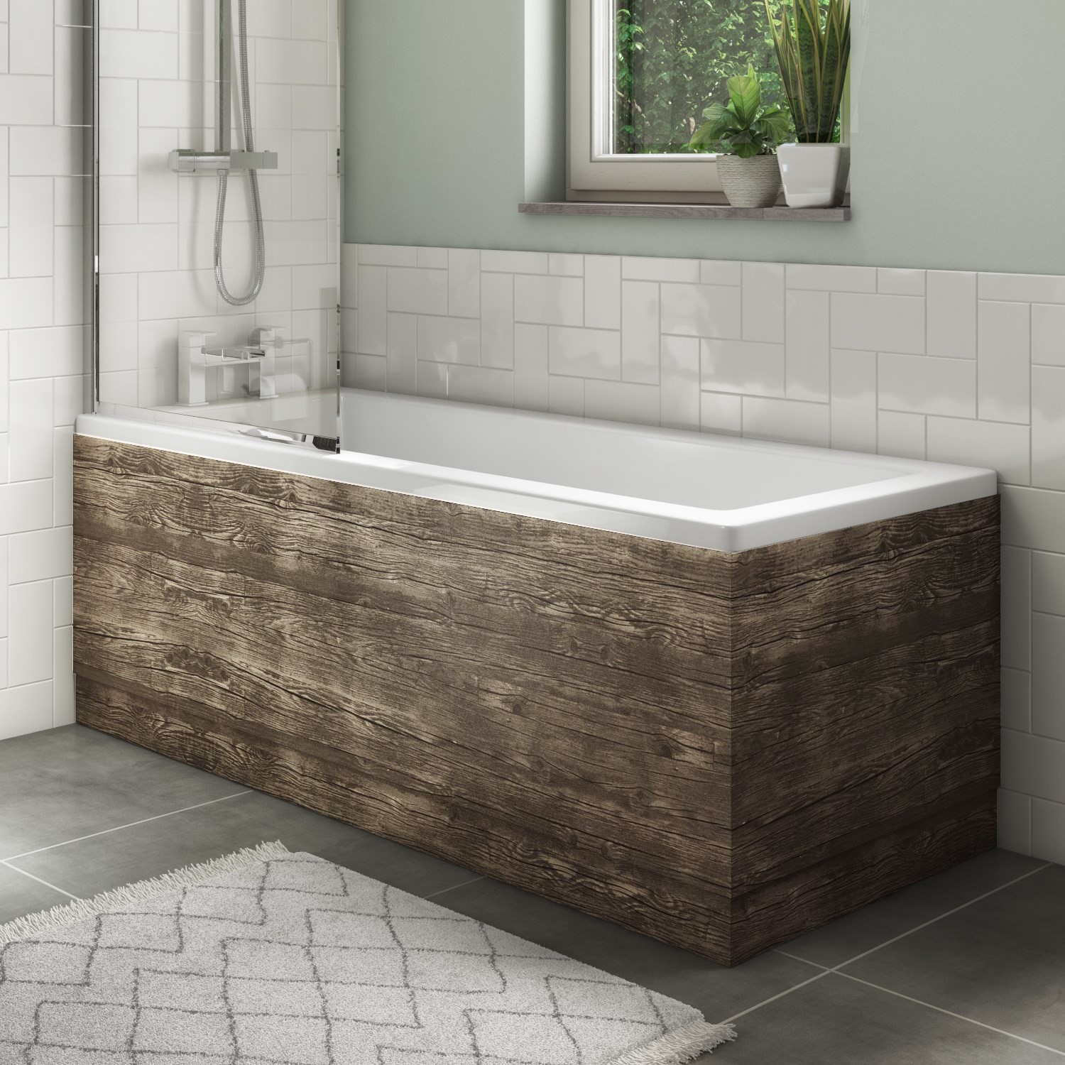 1700mm Wood Effect Bath Front Panel - Ashford