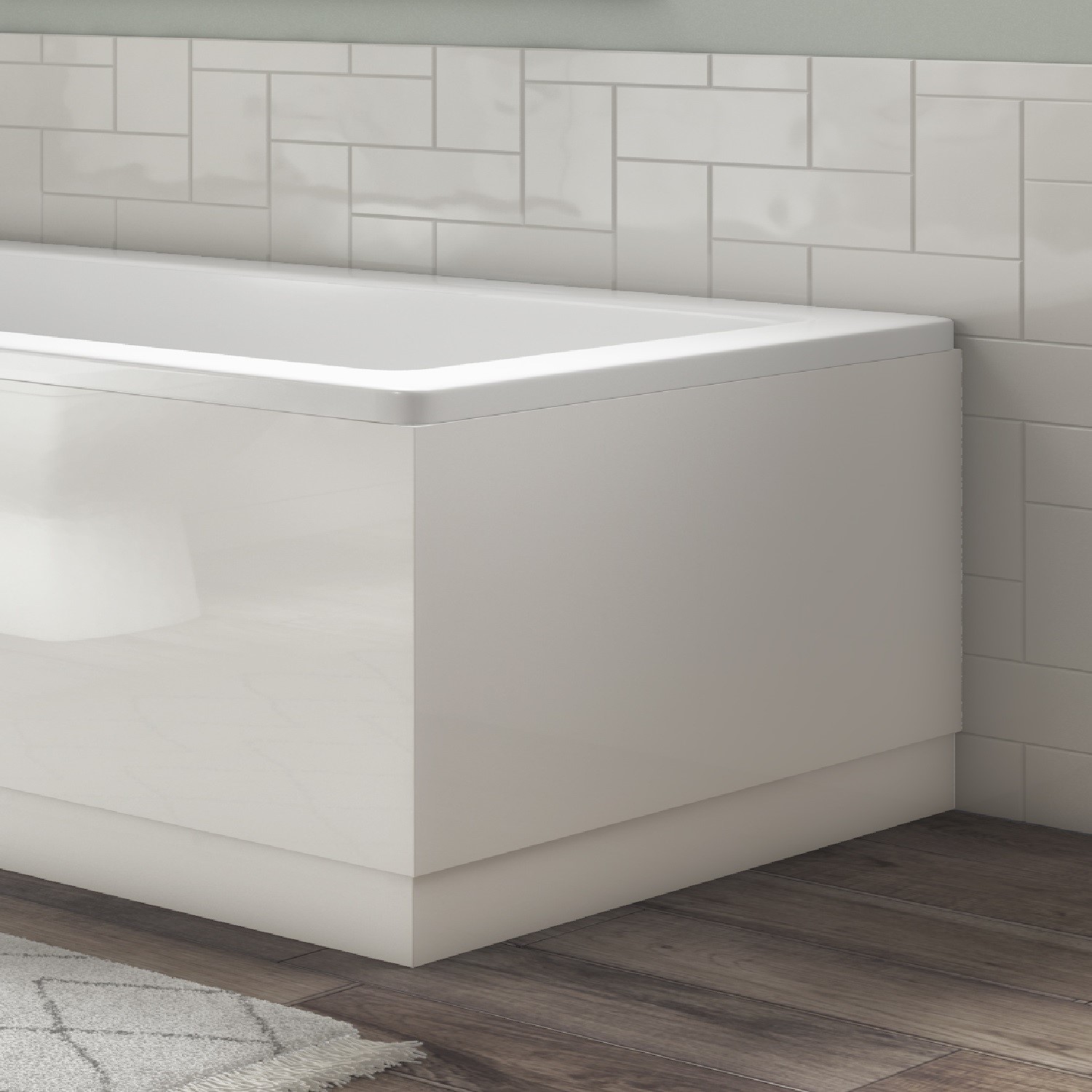 700mm White Gloss Bath End Panel - Ashford