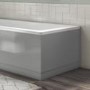 1700 Round Single Ended Bath with Grey Gloss Bath Front & End Panel 