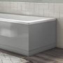 1500 Single Ended Square Bath with Grey Gloss Bath Front & End Panel