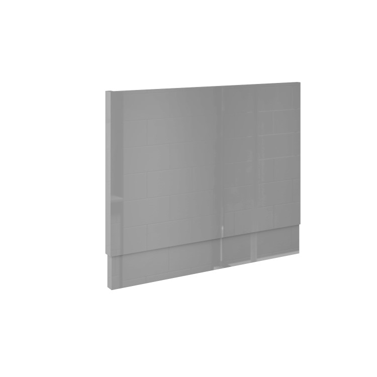 1700 Round Single Ended Bath with Grey Gloss Bath Front & End Panel 