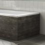 1500 Single Ended Square Bath with Grey Wood Grain Bath Front & End Panel